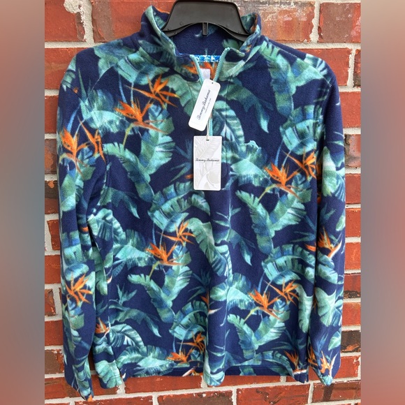 Tommy Bahama Other - NWT Tommy Bahama Cloud Peak Frounds Bering Blue Half Zip Tropical L Pullover A-4